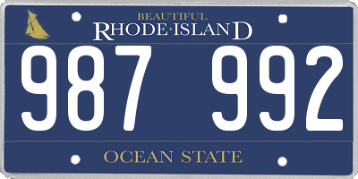 RI license plate 987992