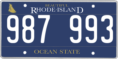 RI license plate 987993