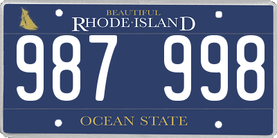 RI license plate 987998