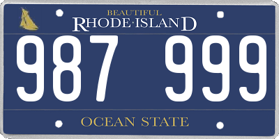 RI license plate 987999