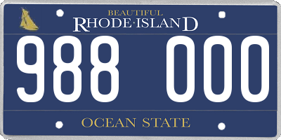 RI license plate 988000