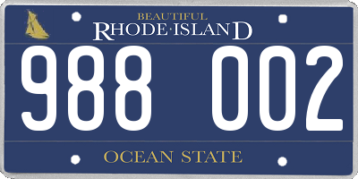 RI license plate 988002