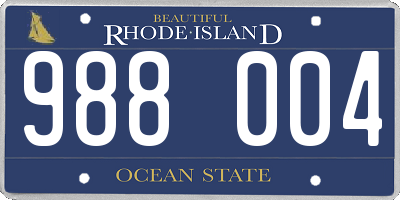 RI license plate 988004