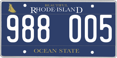 RI license plate 988005