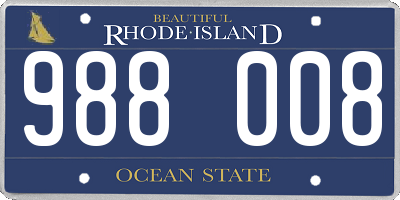 RI license plate 988008