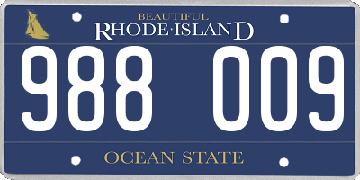 RI license plate 988009