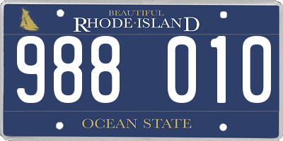 RI license plate 988010