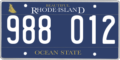 RI license plate 988012