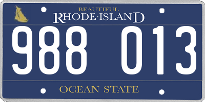 RI license plate 988013