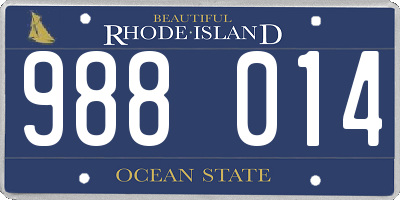 RI license plate 988014