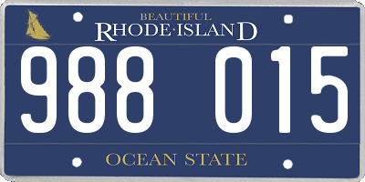 RI license plate 988015