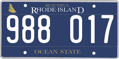 RI license plate 988017