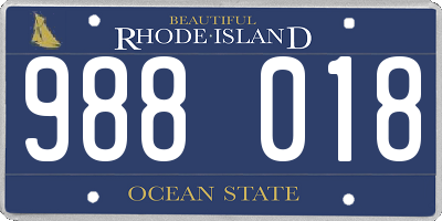 RI license plate 988018