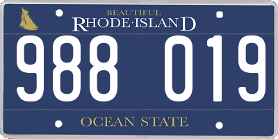 RI license plate 988019