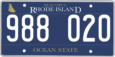 RI license plate 988020