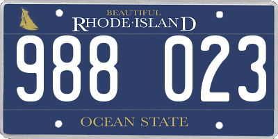 RI license plate 988023