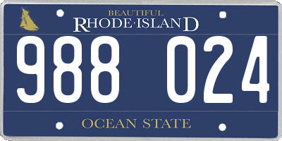 RI license plate 988024