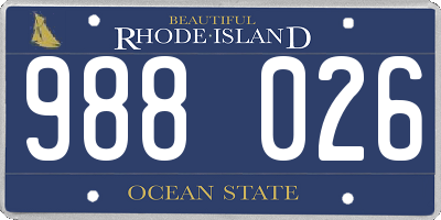 RI license plate 988026