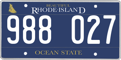 RI license plate 988027