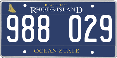 RI license plate 988029