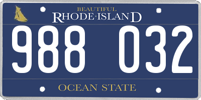 RI license plate 988032