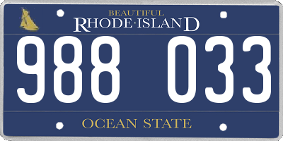 RI license plate 988033