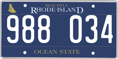 RI license plate 988034