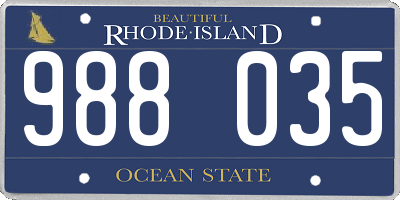 RI license plate 988035