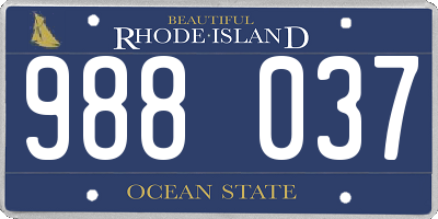 RI license plate 988037