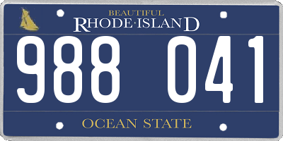 RI license plate 988041