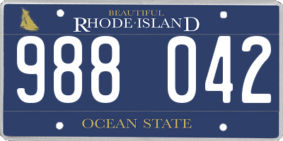 RI license plate 988042