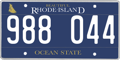 RI license plate 988044