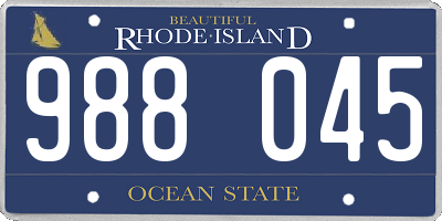 RI license plate 988045