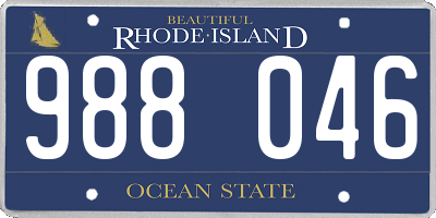 RI license plate 988046