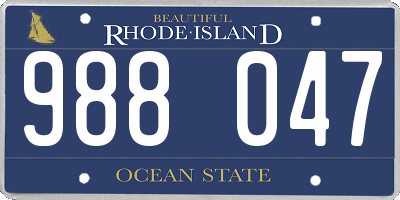 RI license plate 988047