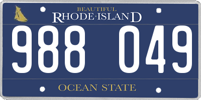 RI license plate 988049