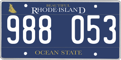 RI license plate 988053