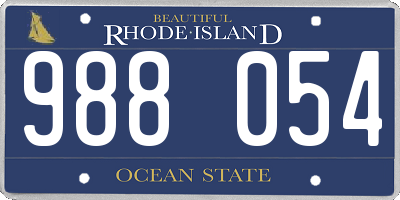 RI license plate 988054