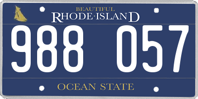 RI license plate 988057