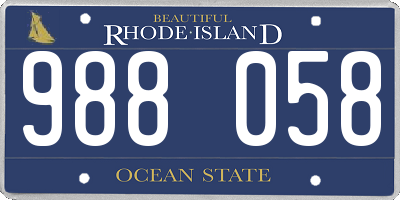 RI license plate 988058