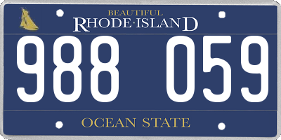 RI license plate 988059