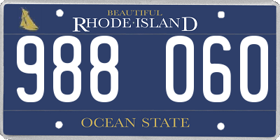 RI license plate 988060