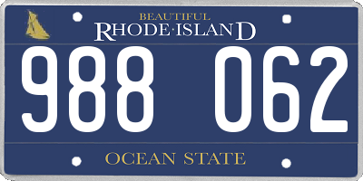 RI license plate 988062