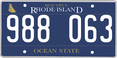 RI license plate 988063