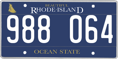 RI license plate 988064