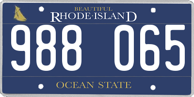 RI license plate 988065