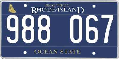 RI license plate 988067