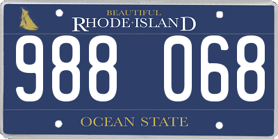 RI license plate 988068