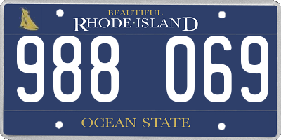 RI license plate 988069