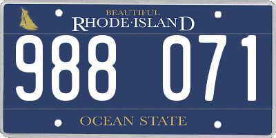 RI license plate 988071
